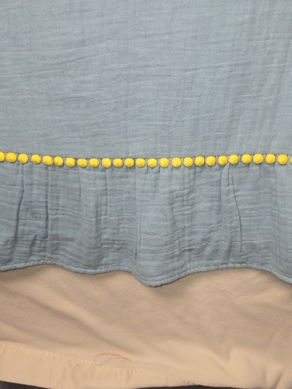 BODEN BERNADETTE EMBROIDERED COTTON DRESS SOFT BLUE WITH YELLOW DESIGN WOMENS 2 - Picture 5 of 12